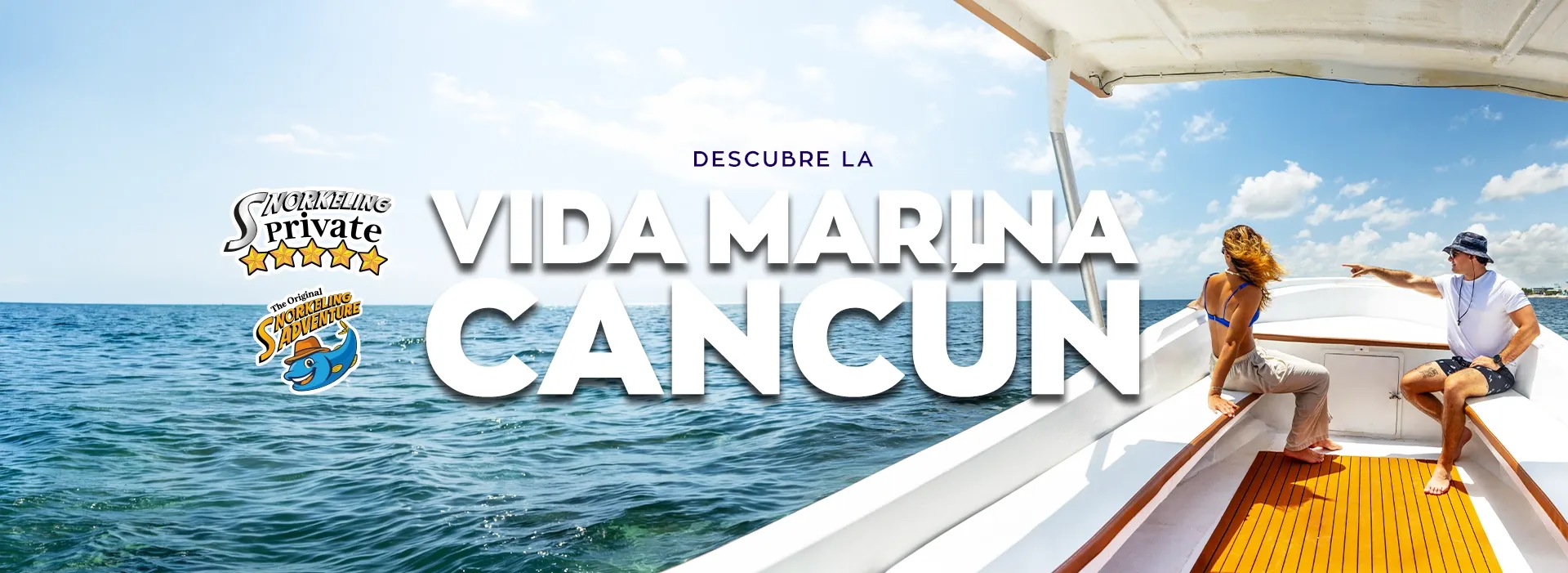private boat and snorkel in puerto morelos